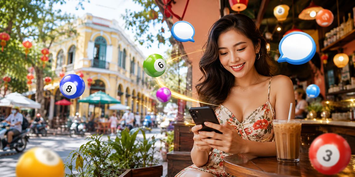 Góc cà phê Sài Gòn buổi sáng với vé xổ số — không khí giải trí thường ngày của người dùng TP.HCM