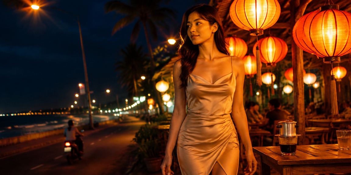 Người chơi slot game tại Phan Thiết với ly cà phê và điện thoại